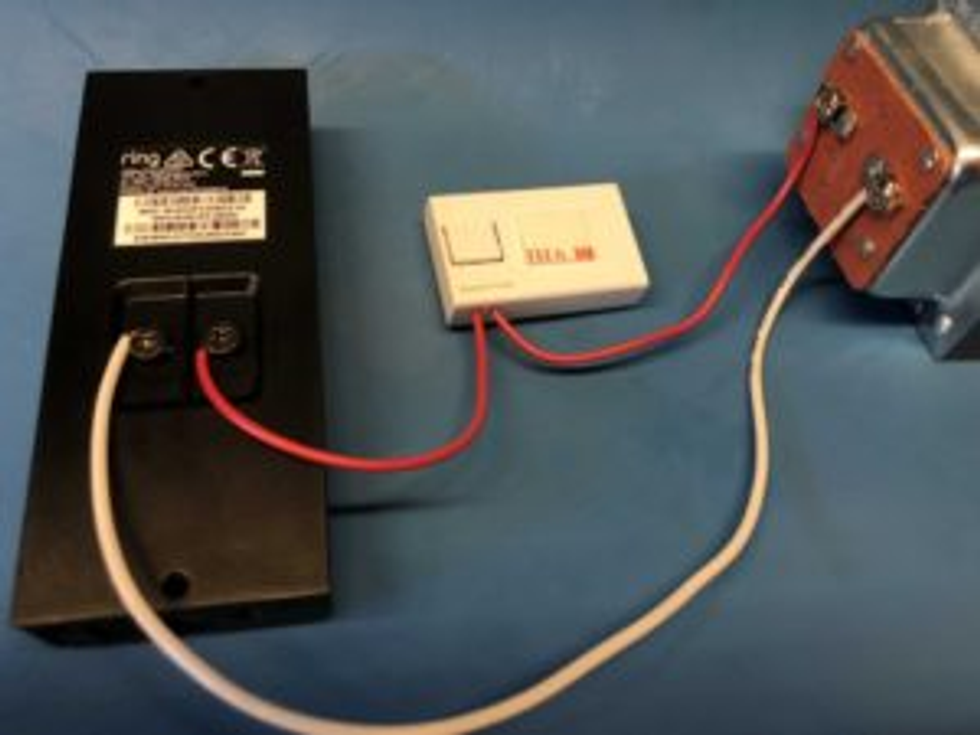 a photo of ring power kit connected to Ring Doorbell pro