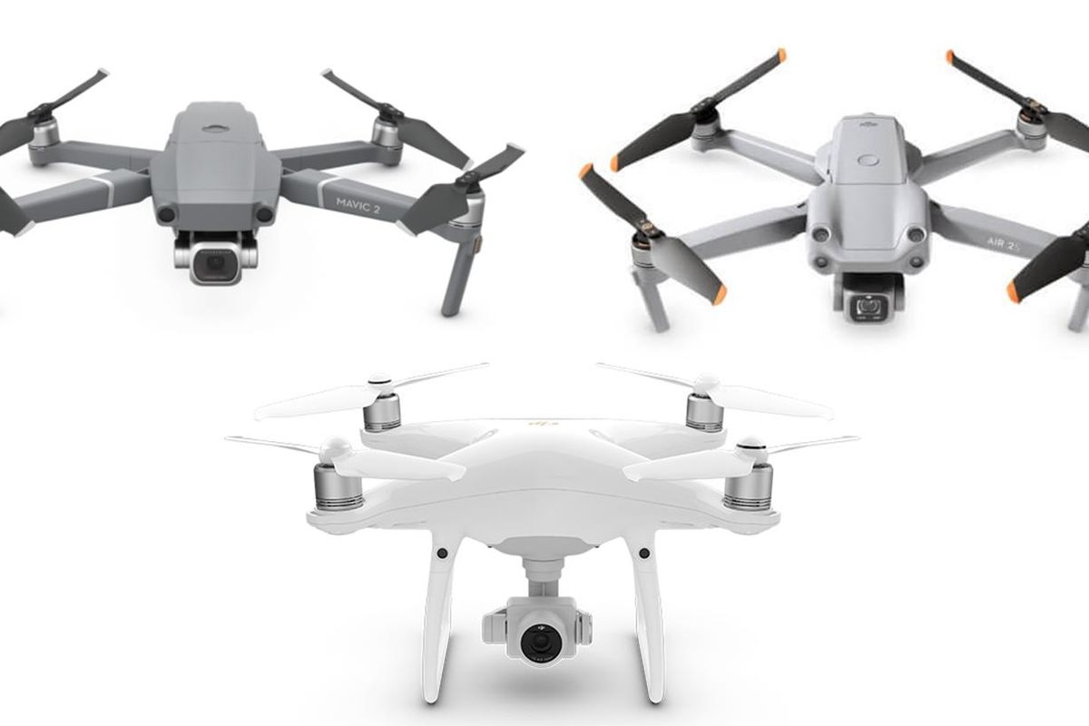 The DJI Mavic 2 Pro, Phantom 4 Pro V2.0 and Air 2S