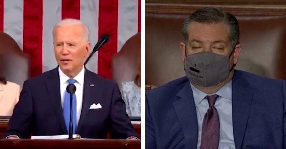 Ted Cruz Roasted After Appearing To Fall Asleep During Biden's Speech To Congress