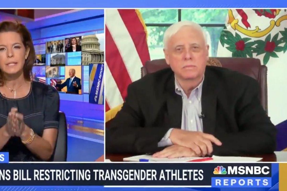 MSNBC host pushed West Virginia governor to defend anti-trans bill with evidence. He couldn't.