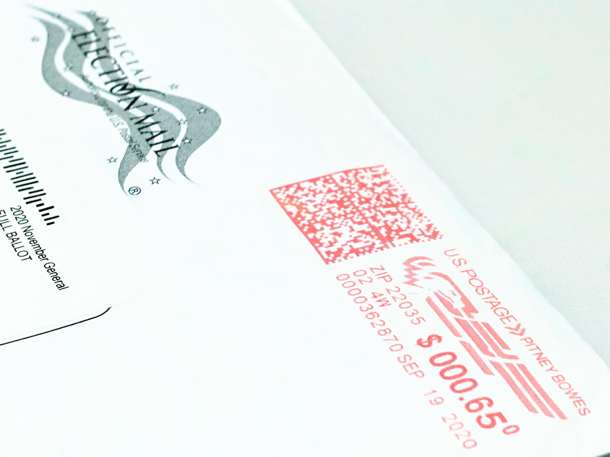 Official mail-in ballot for the 2020 November General Election.