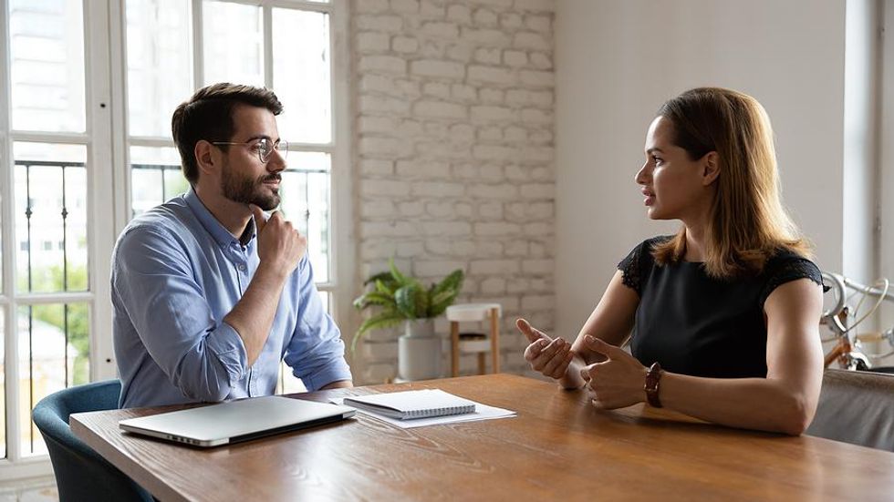 Job seeker accepts a job offer during an interview