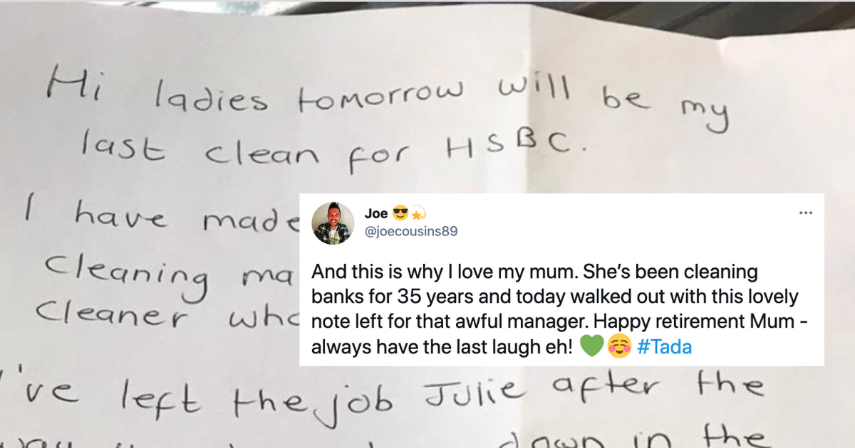Cleaner Quits Her Job Of 35 Years With Mic Drop Letter Calling Boss Out For 'Cruel' Behavior