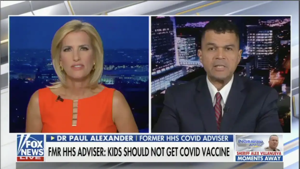 Laura Ingraham, right, interviewing Paul Alexander