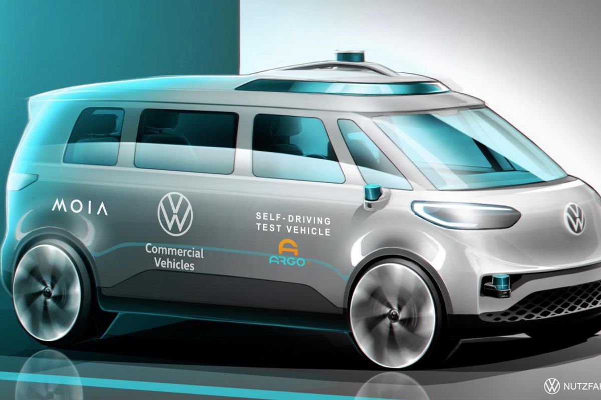 Autonomous Volkswagen ID.Buzz minivan