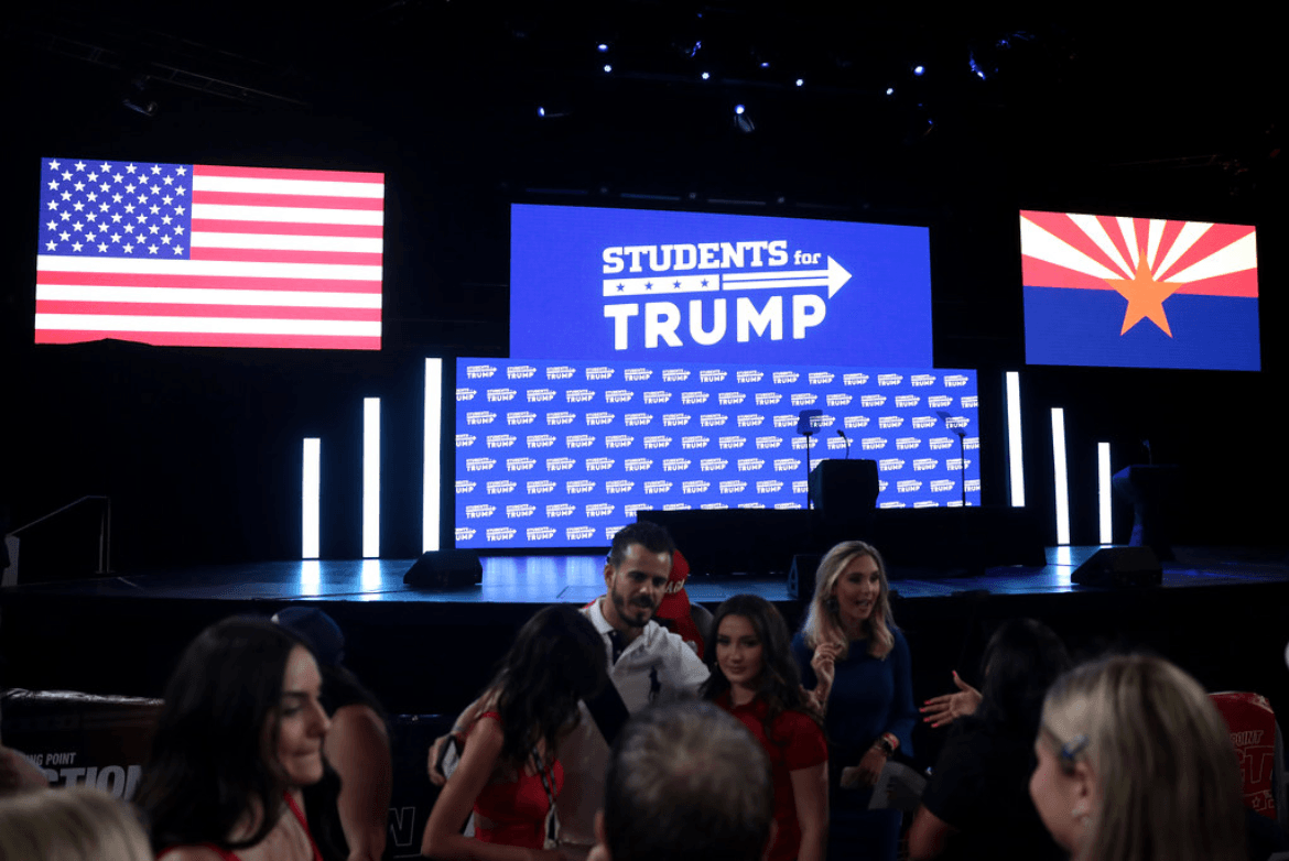 Students for Trump stage