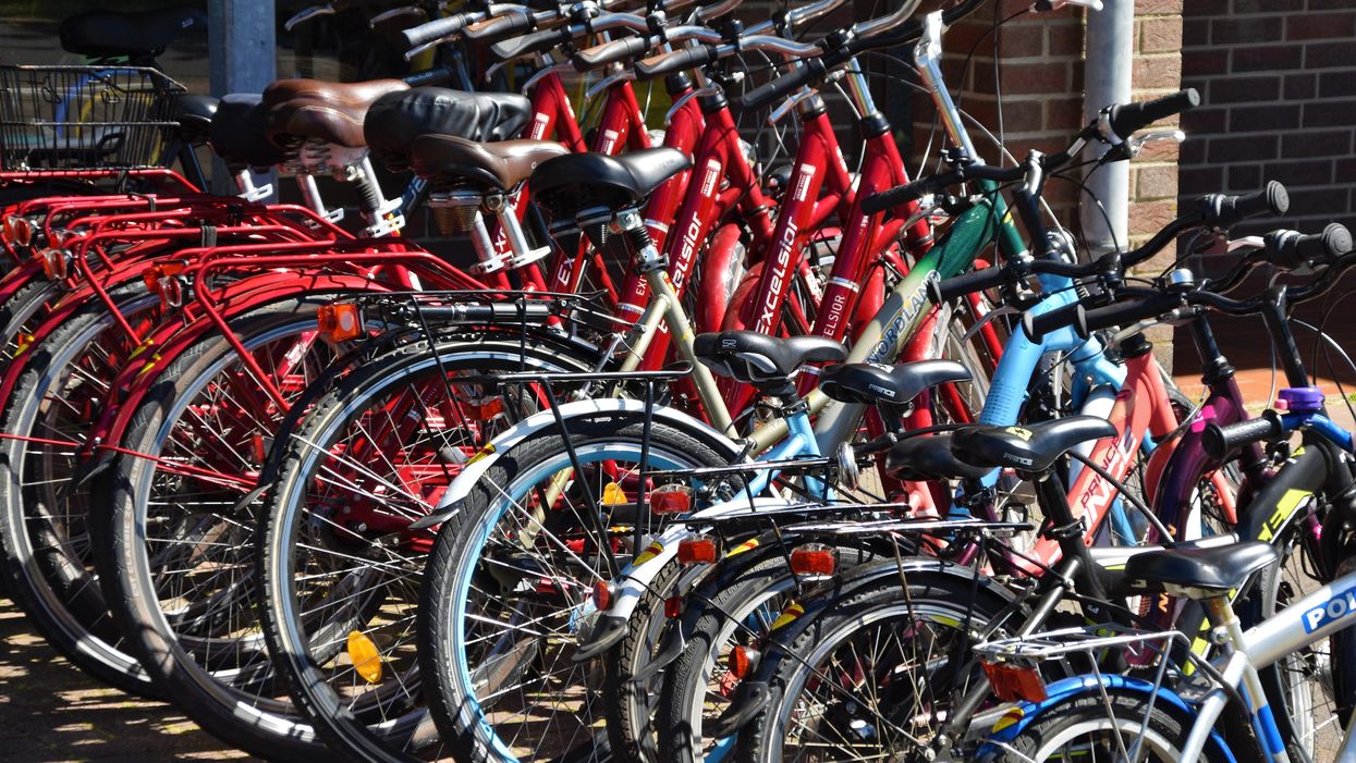 Rack of bicycles