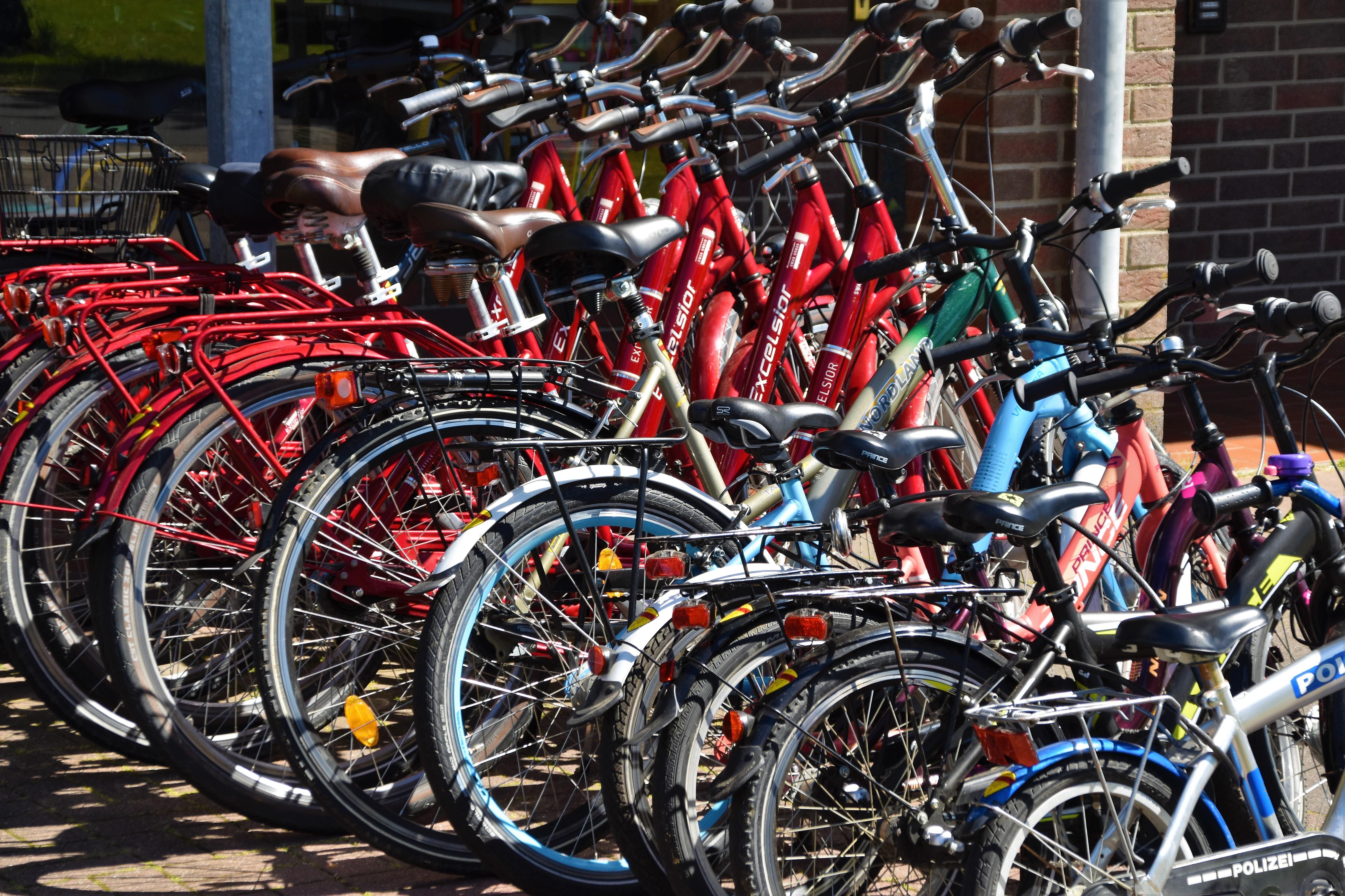 Rack of bicycles