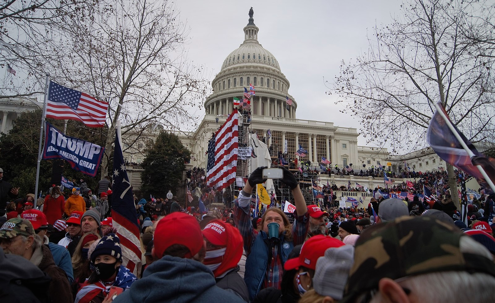 Pro-Trump rioters at the Capitol on January 6, 2021.