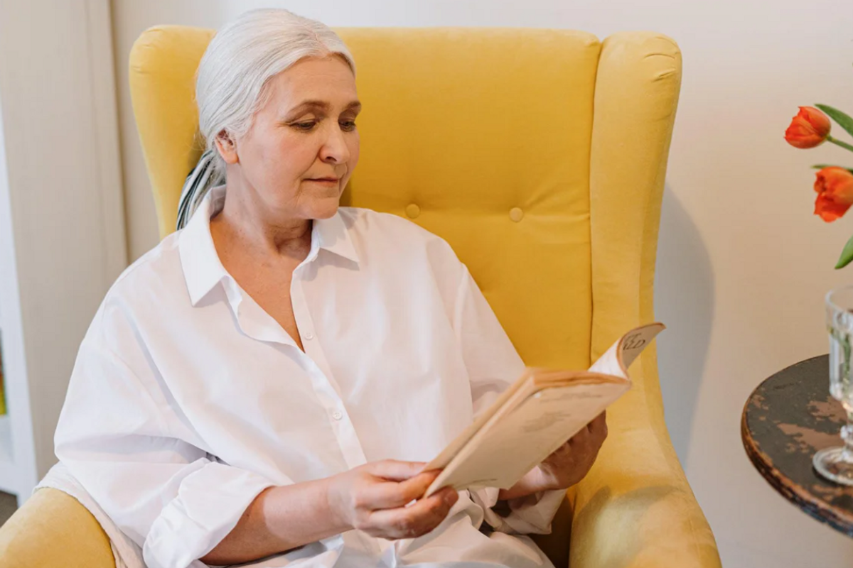 Older woman reading 