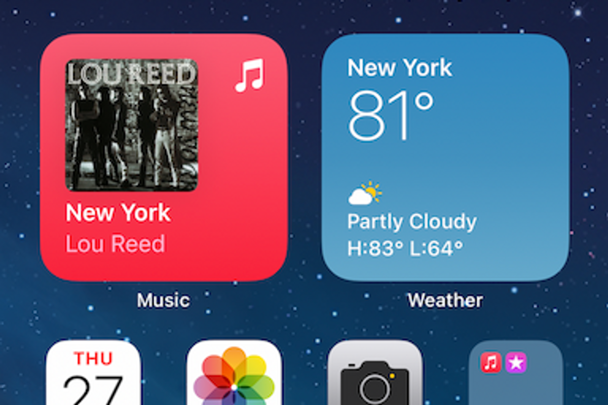 Smart Stack widget on an iPhone 12 Pro
