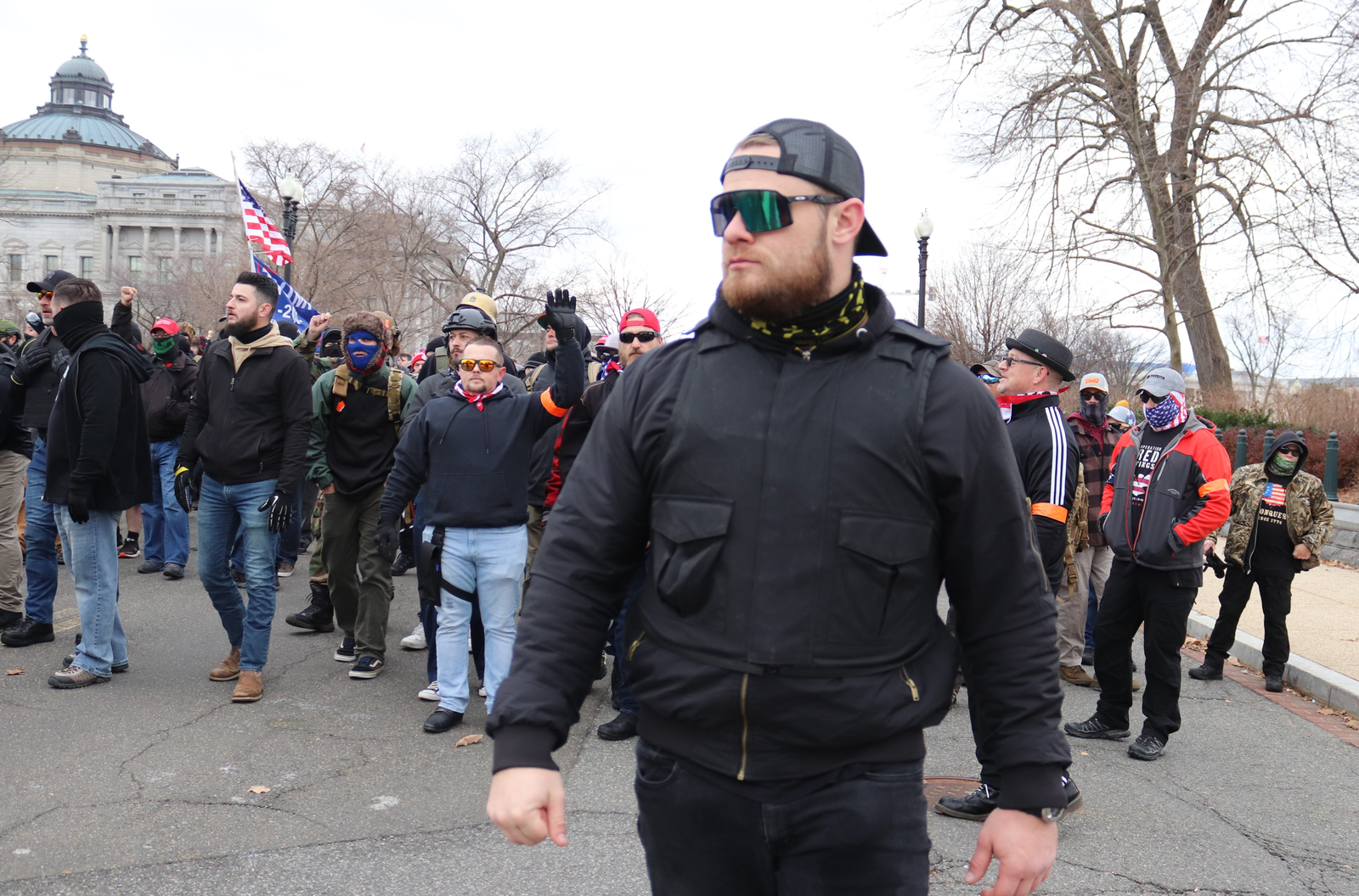 Proud Boy Ethan Nordean near the Capitol on January 6, 2021