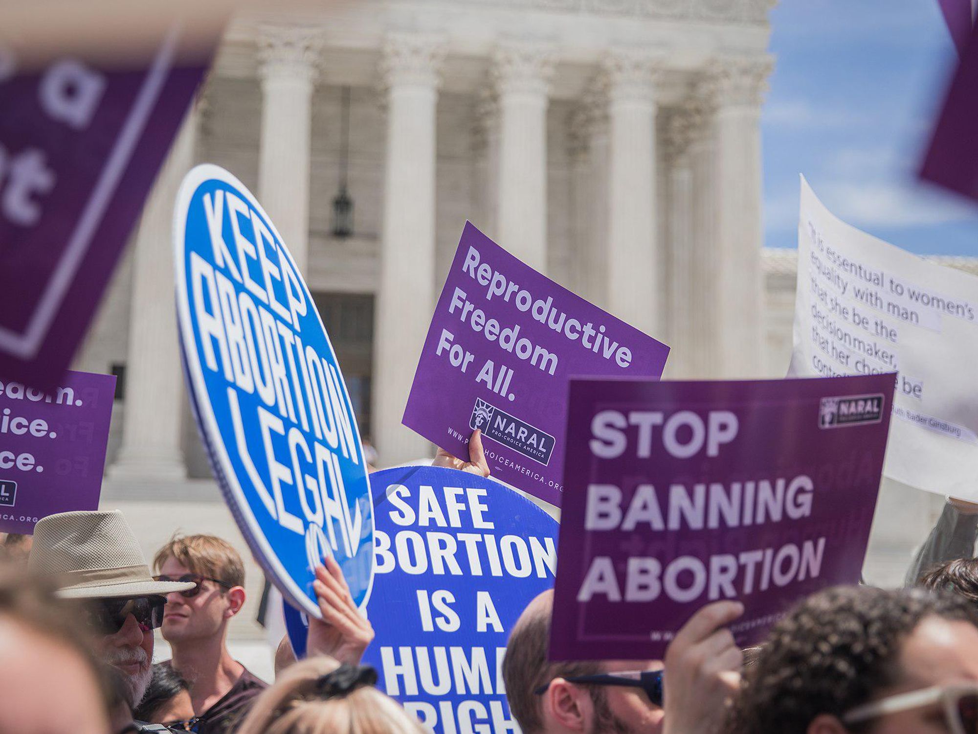 Abortion rights protest outside the Supreme Court.