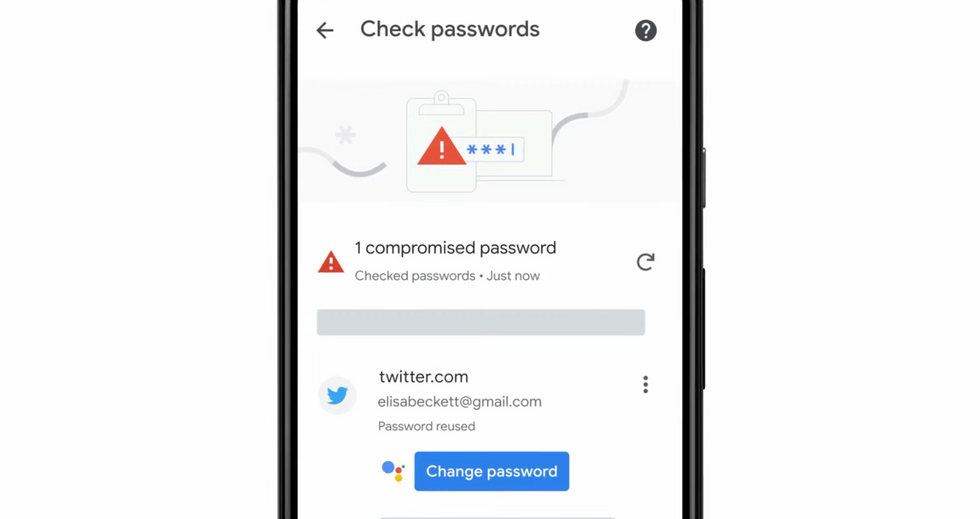 Compromised Passwords via Google Password Manager