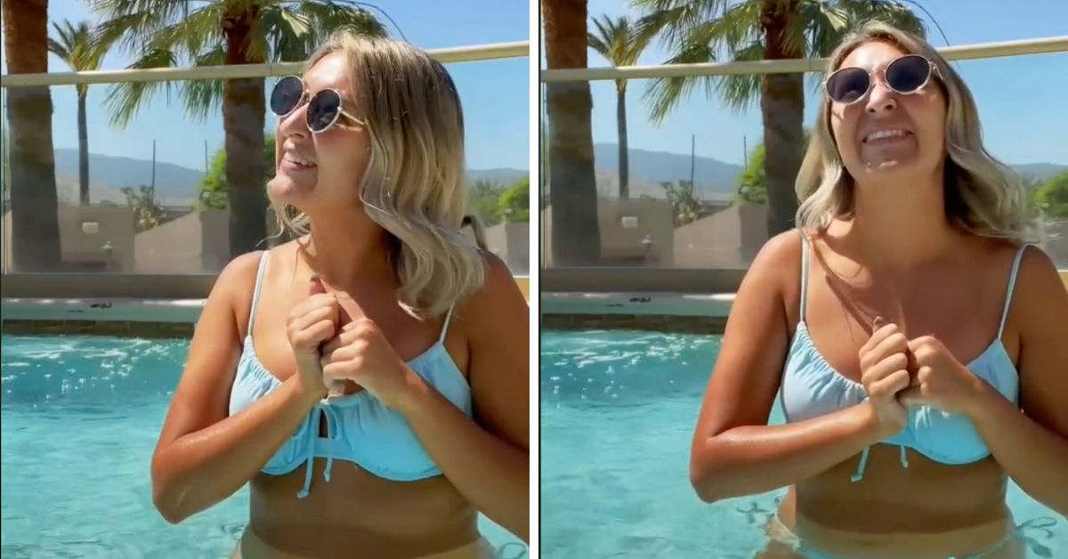Woman Catches Guys Mocking Her For Taking A Pool Selfie—And Confronts Them Like A Boss