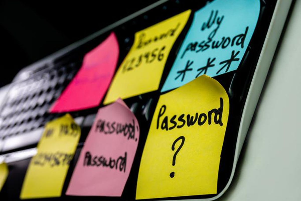 Passwords on sticky notes