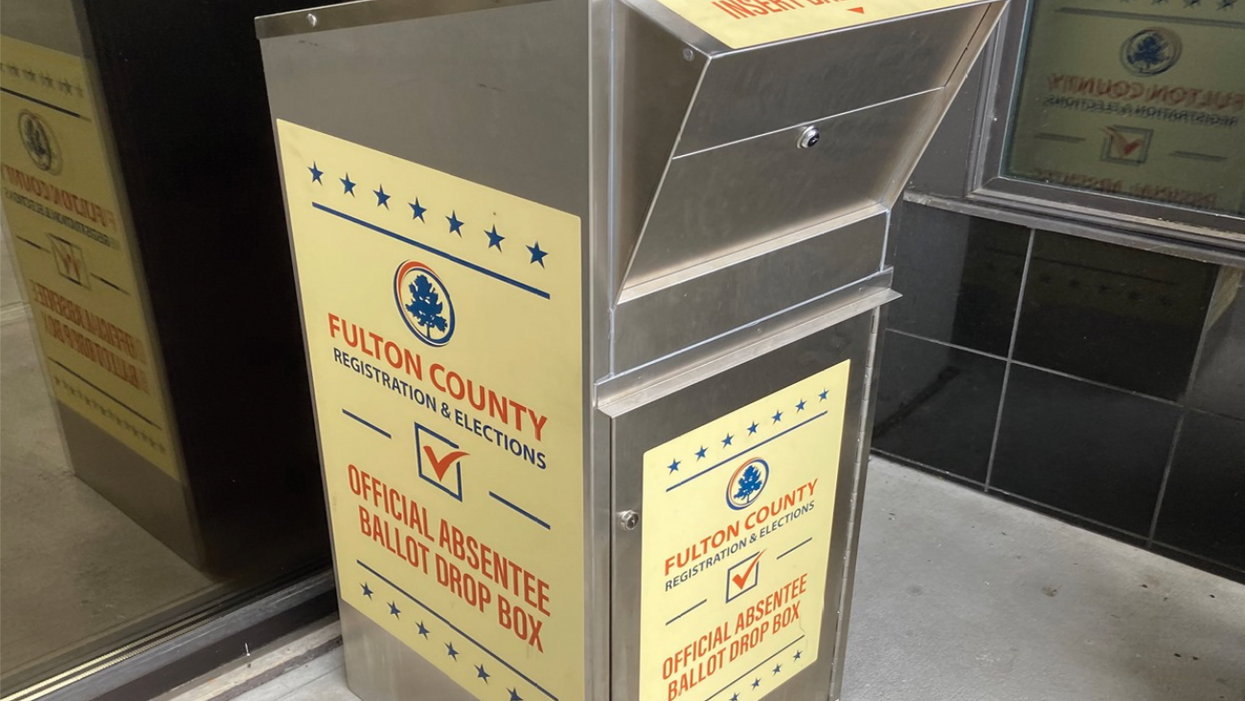 Fulton County absentee ballot drop box.