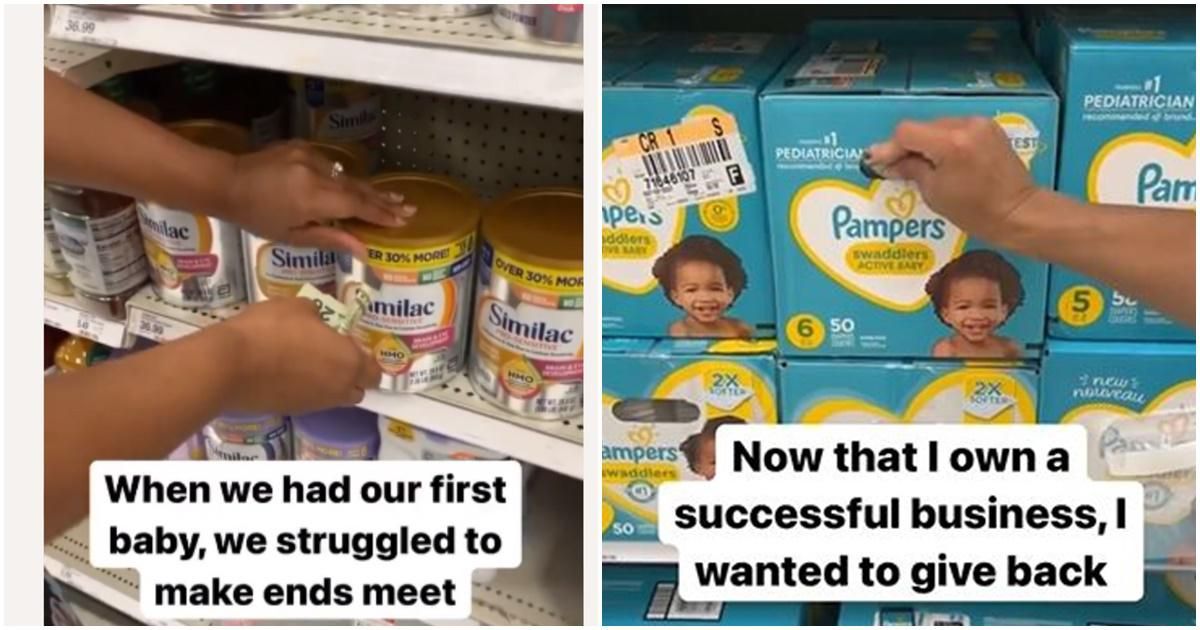Grateful mom shares video of hiding surprise cash in diaper boxes and formula cans at Target