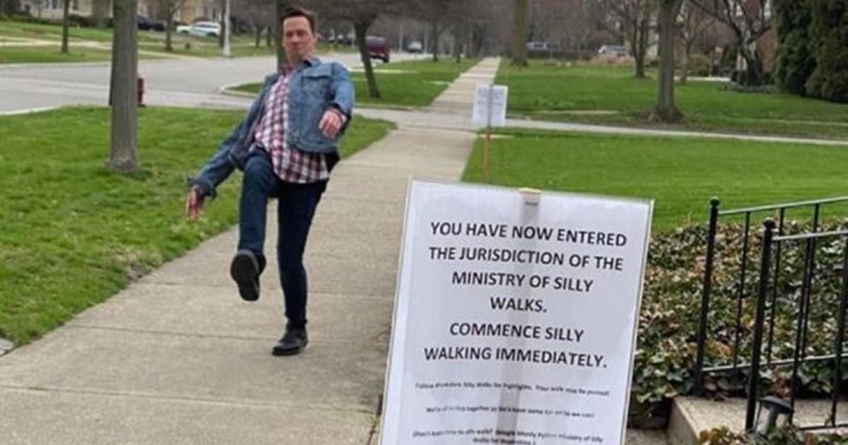 Family delights neighbors by demanding they 'silly walk' past their house