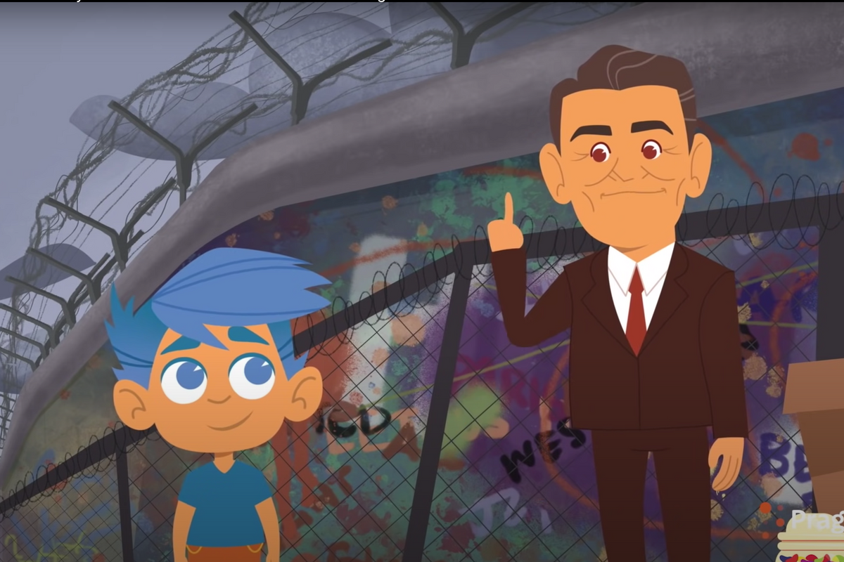 Insipid Cartoon Children Have Time Travel Adventure With Ronald Reagan