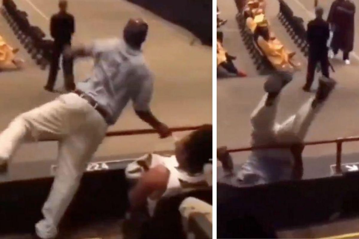 Dad delights crowd with a literally over-the-top celebration at his kid's graduation