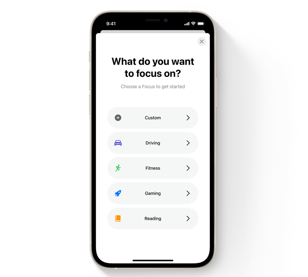Focus feature of iOS 15 for the iPhone