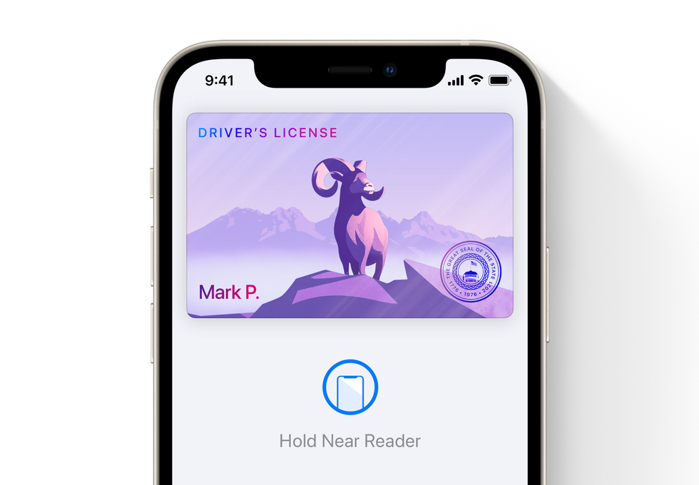 Wallet app of iOS 15 with driver's license