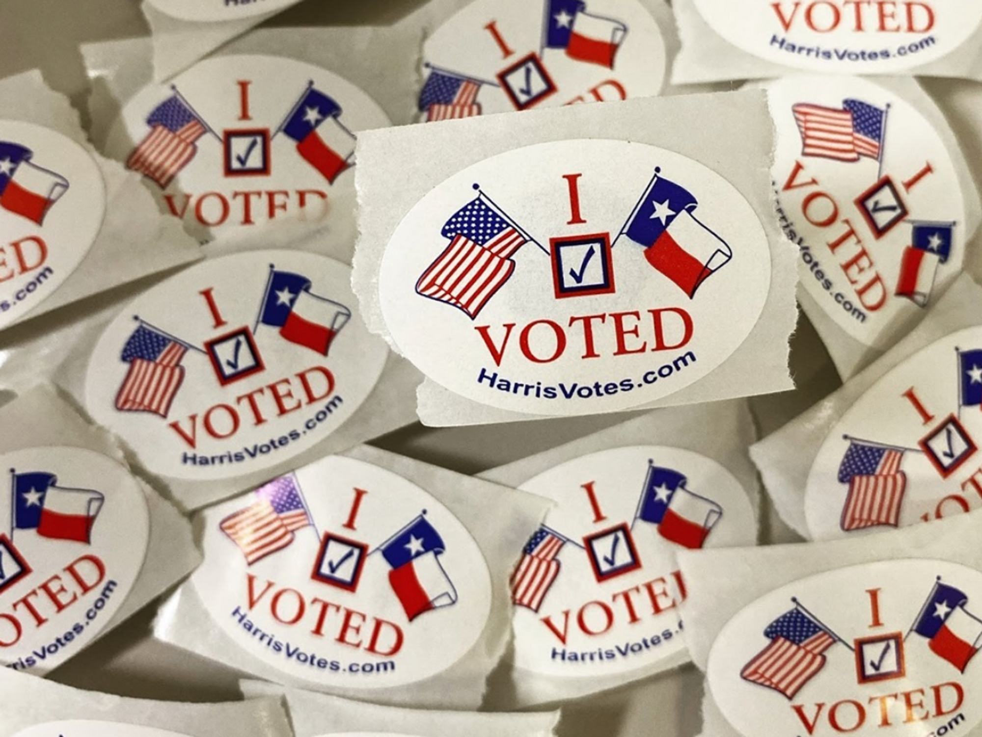 Harris County, Texas voting stickers