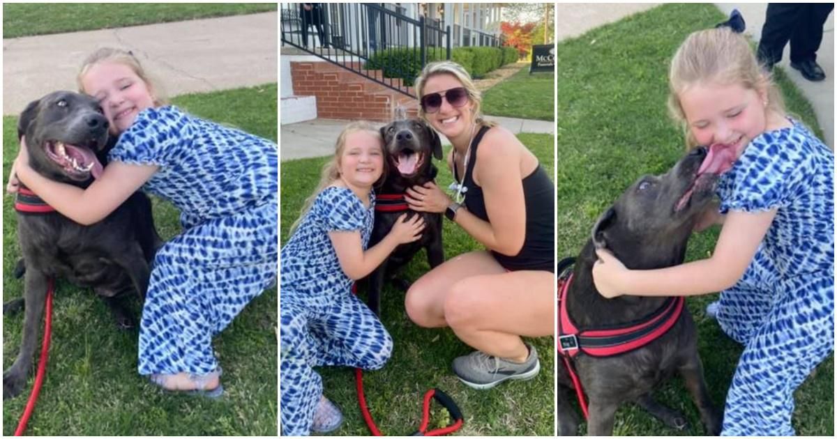 Jogger and her dog bring unexpected comfort to grieving 6-year-old at her father's funeral