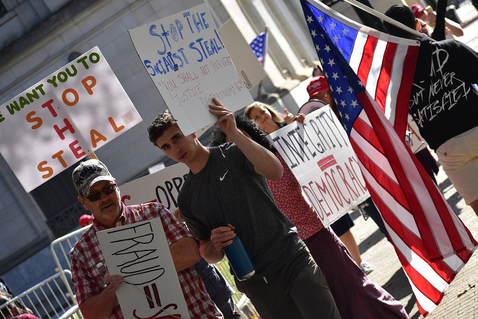 'Stop the Steal' protest in Raleigh, NC.