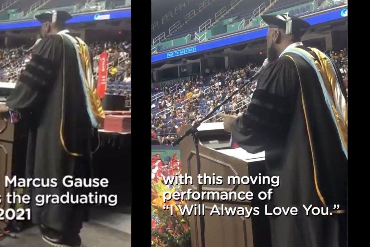 North Carolina principal wows with rendition of 'I Will Always Love You' to outgoing seniors