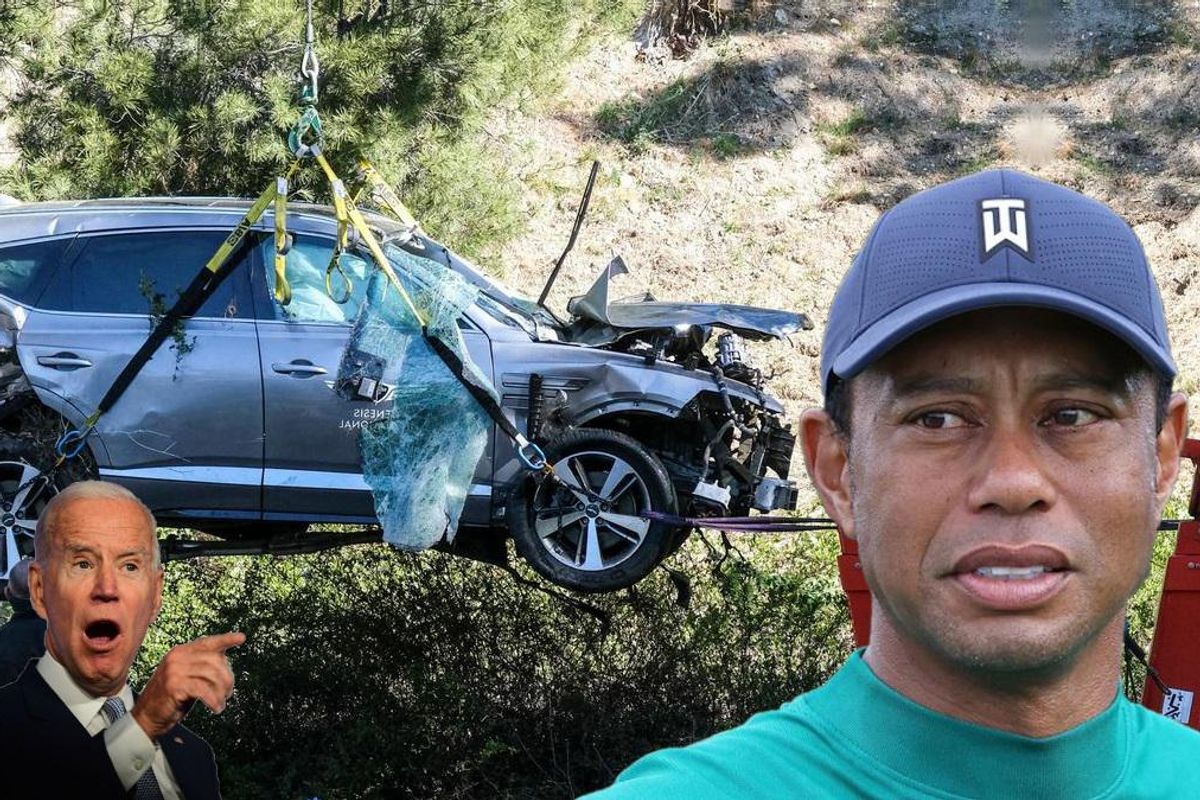 Joe Biden and Tiger Woods car crash