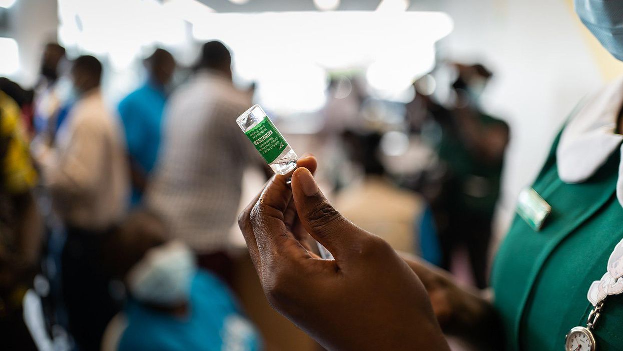 A nurse prepares to administer a Covid-19 vaccine in Ghana.