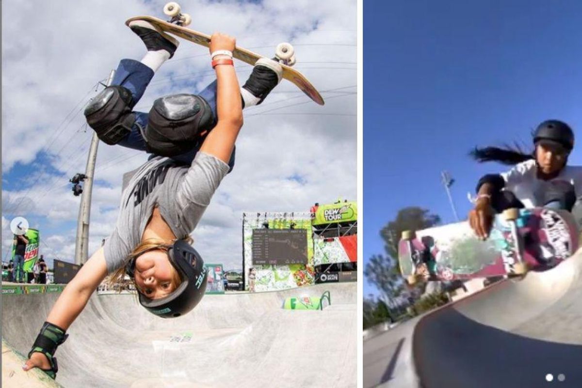 Two 12-year-old girls qualified to compete in the first-ever Olympic skateboarding event