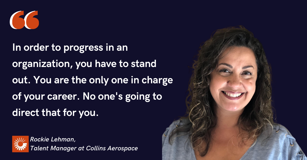 Blog Post Image with quote from Rockie Lehman, Talent Manger at Collins Aerospace
