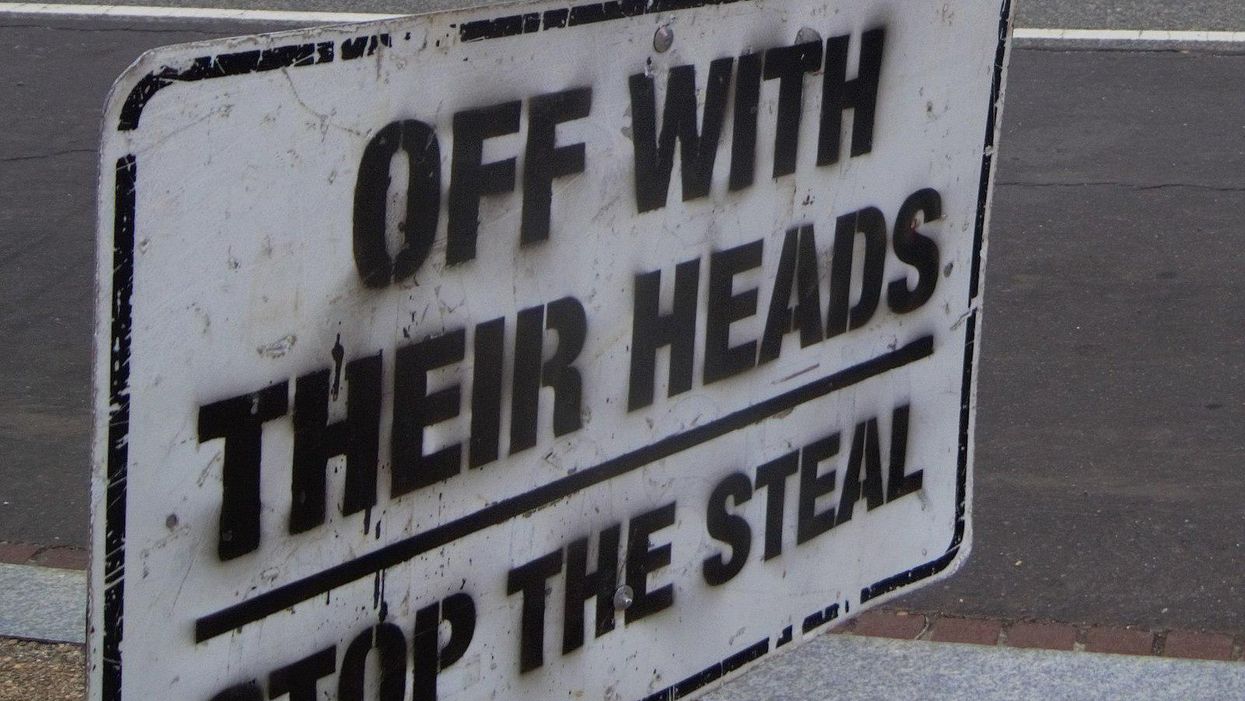 "Stop the Steal" signage near the Capitol on January 6, 2021.