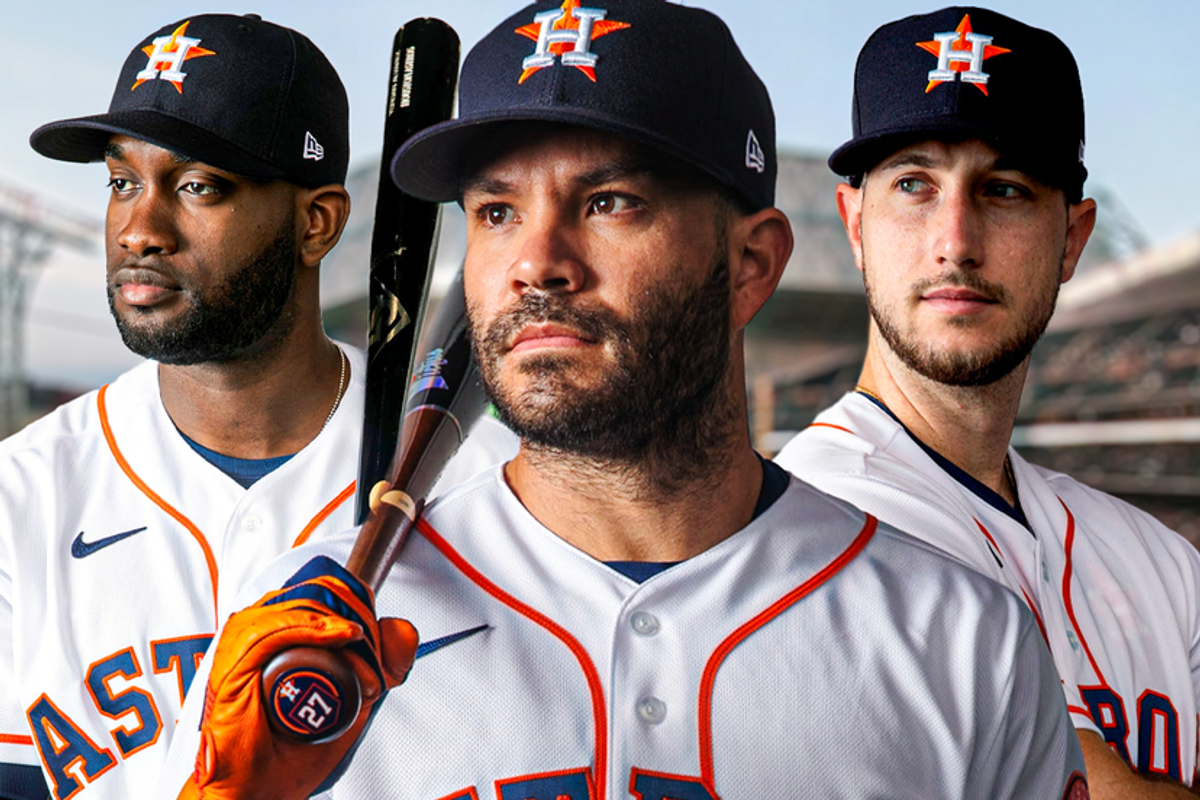 Astros Yordan Alvarez, Jose Altuve, Kyle Tucker