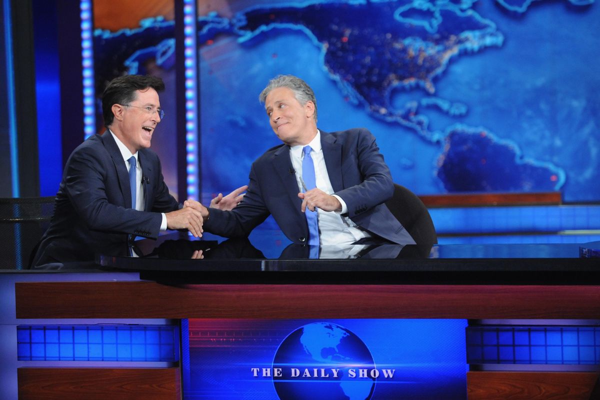 Stephen Colbert and Jon Stewart appear on "The Daily Show with Jon Stewart"