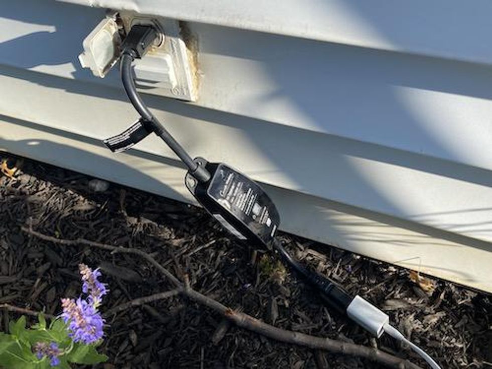 Lutron Outdoor Smart Plug outside.