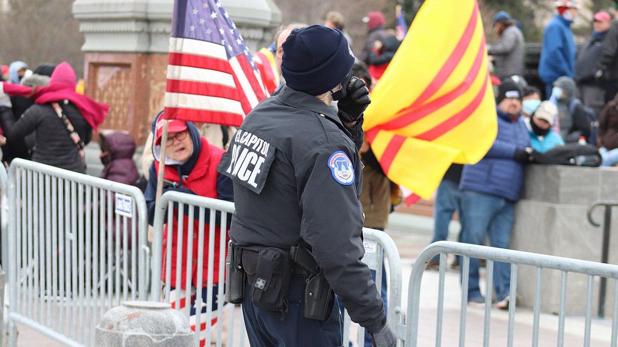 Capitol Police at the Capitol on January 6, 2021.