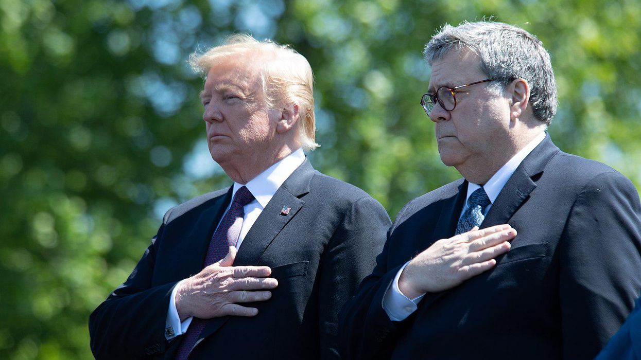 Former President Trump, right, and former Attorney General William Barr