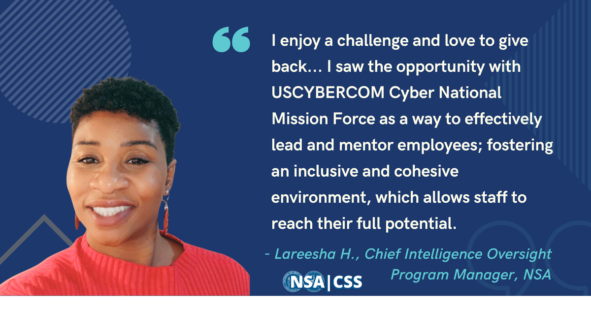 Blog post header with quote from Lareesha H, Chief Intelligence Oversight Program Manager at NSA
