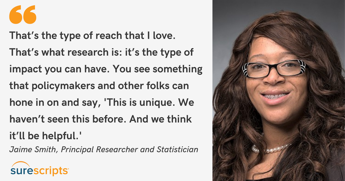 Blog post header with quote from Jaime Smith, Principal Researcher and Statistician at Surescripts