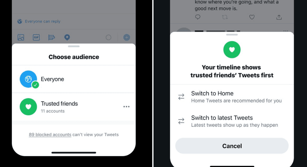 Twitter is exploring the option of a 'trusted friends' system for tweets