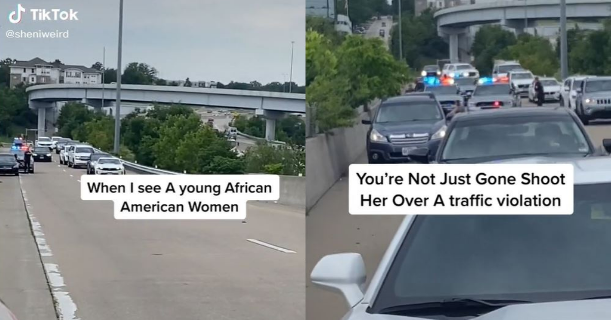 Numerous Drivers Pull Over To Make Sure Black Woman Stopped By Cops Is Safe In Viral Video