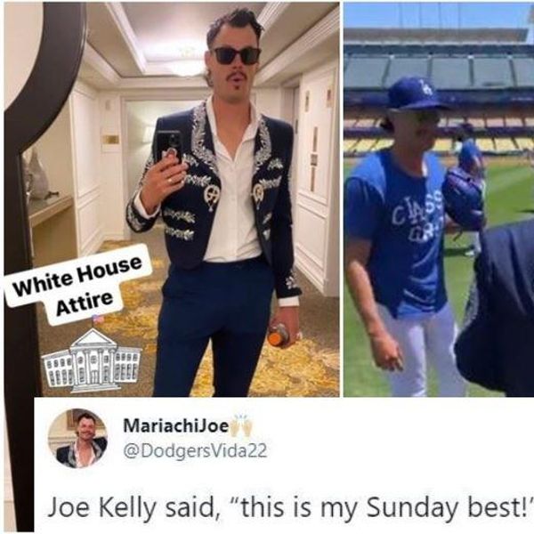 Dodgers Pitcher Joe Kelly Wears Traded Mariachi Jacket to White House