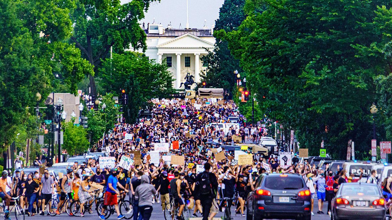 George Floyd protestors at the White House in June 2020.