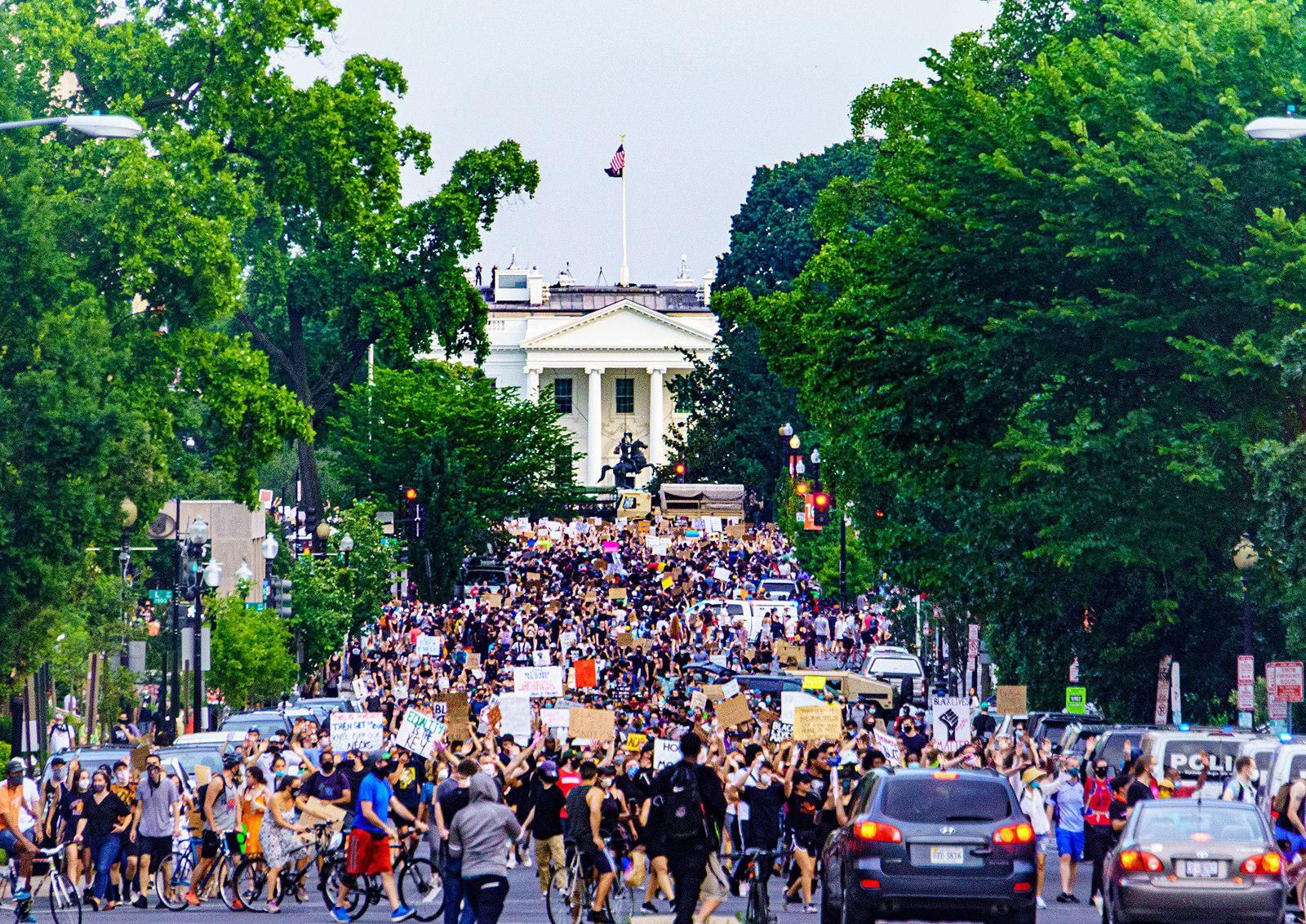 George Floyd protestors at the White House in June 2020. 