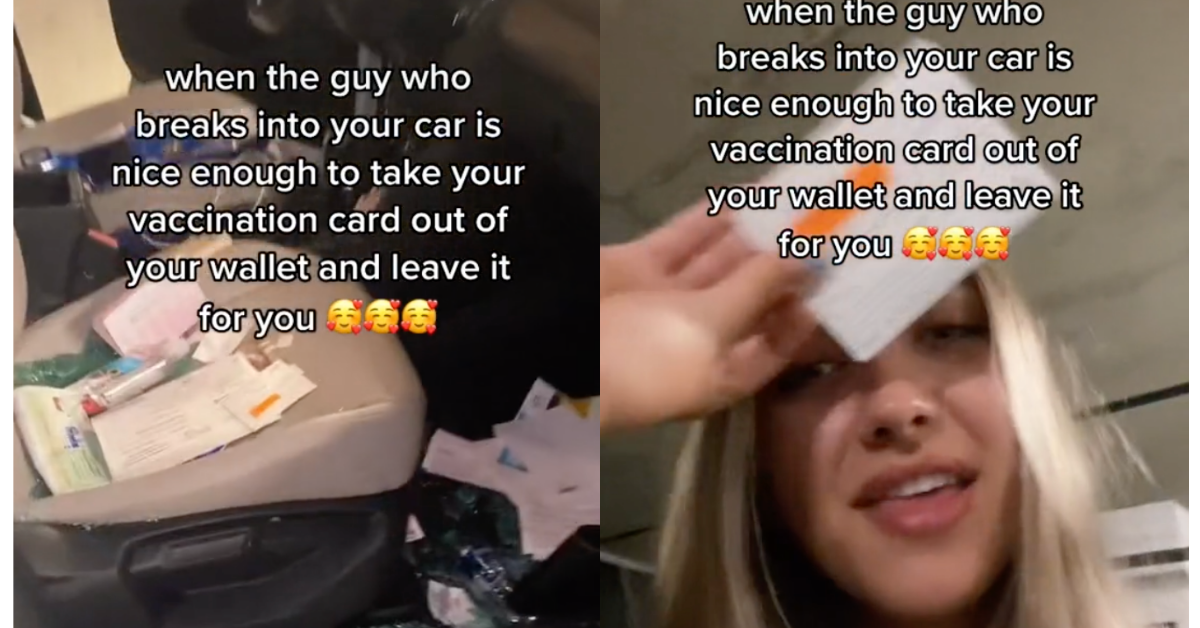 Woman Stunned After Thief Breaks Into Her Car And Steals Her Wallet—But Leaves Her Vaccine Card