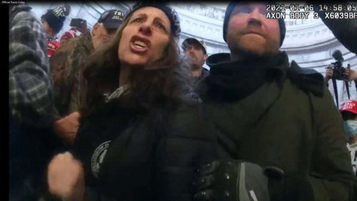 Pauline Bauer at the January 6, 2021 Capitol insurrection.